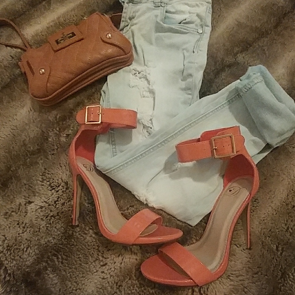 Coral Ankle Strap Heels